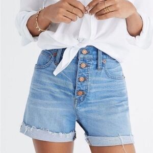 Madewell High Rise Denim Shorts Button Fly EUC